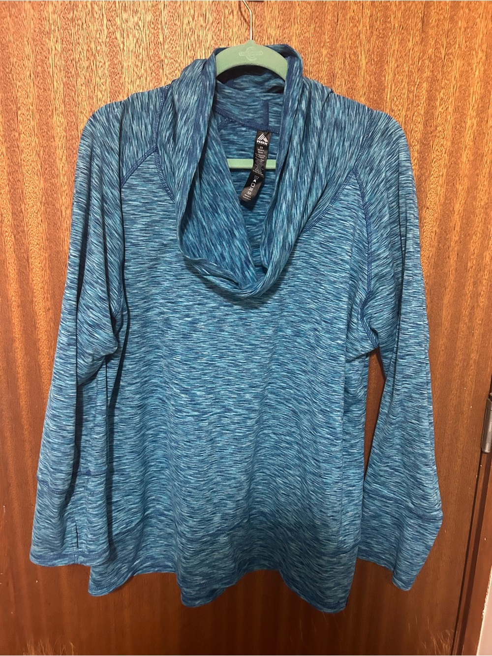 RBX Blue Marled Cowl Neck Pullover